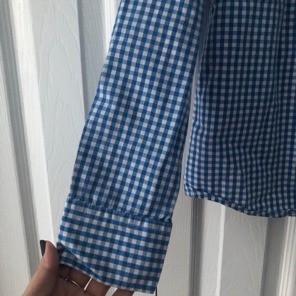 Vineyard Vines Blue Gingham Plaid Button Down sz8 - Picture 7 of 11